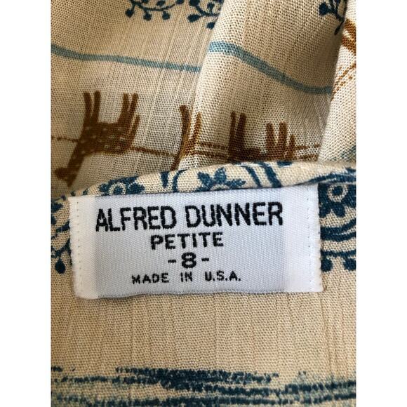 Vintage Alfred Dunner Camel Print Button-Front Top Earthy Tribal Boho Size: 8 - Picture 15 of 15